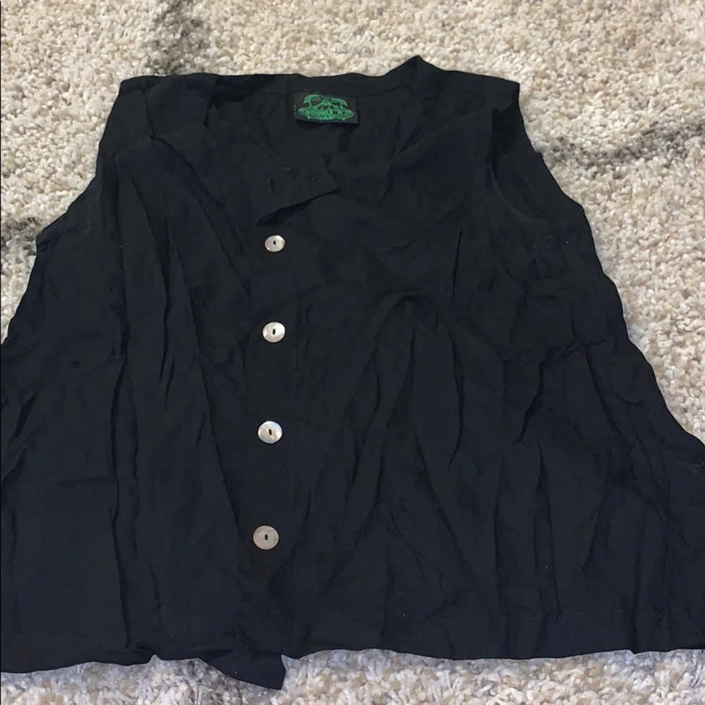 Black Button Down Tank Top